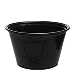 400PCBLK 4 oz. Black Portion Cup (Fits PL4N Lid) - 