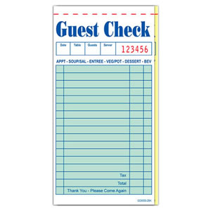 GC6000-2 Guest Check 50 Page
17 Line Green Intercarbon
Booklets - 50