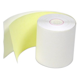 4005 3&quot; x 100&#39;  Credit Card 2 Ply Carbonless 2pc Yellow