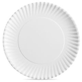 PP9GREWH 9&quot; White Uncoated  Paper Plates - 1000(10/100)