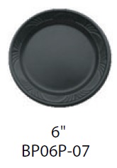 BP06P-07 6&quot; Black High Gloss Pearl Plates - 1000(8/125)